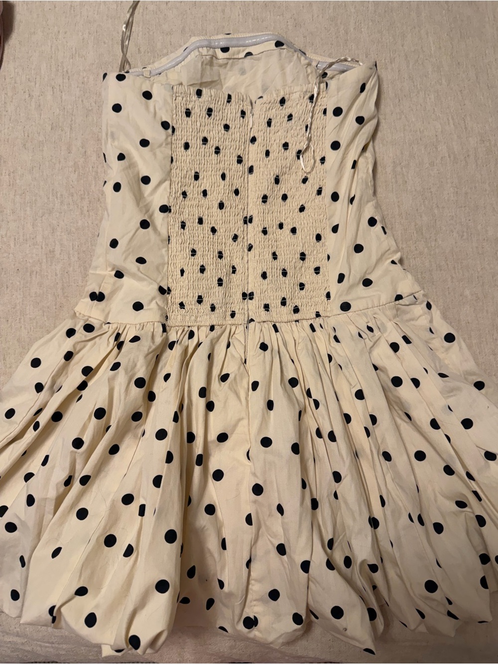 Abercrombie & Fitch Cream Dress with Black Polka Dots - Picture 2 of 3